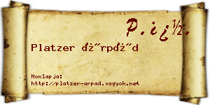 Platzer Árpád névjegykártya